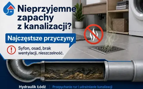 Nieprzyjemne zapachy z kanalizacji? Przyczyną może być brak wentylacji lub zapchane rury. Sprawdź odpowietrzenie szamba i udrożnij kanalizację.