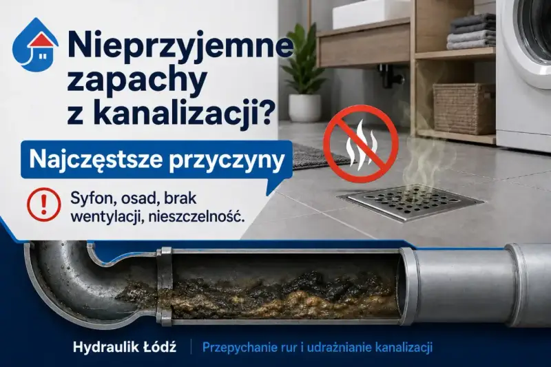 Nieprzyjemne zapachy z kanalizacji? Przyczyną może być brak wentylacji lub zapchane rury. Sprawdź odpowietrzenie szamba i udrożnij kanalizację.